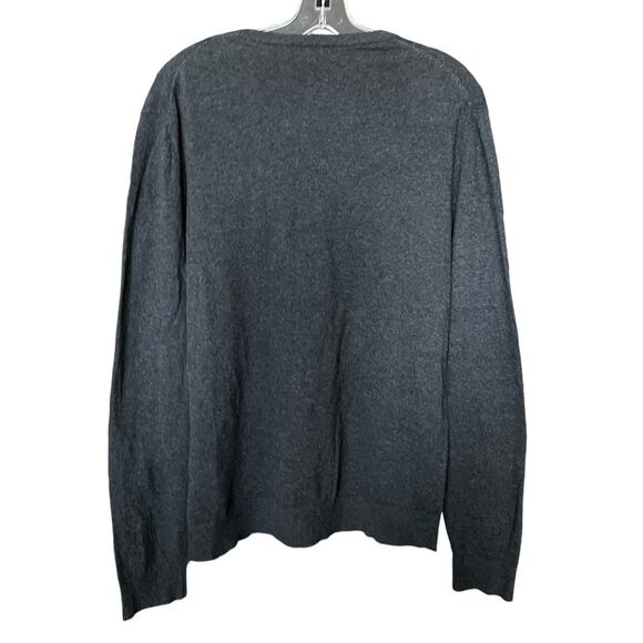 Alfani Mens V-Neck Sweater Pullover Stretch Long Sleeve Medium Grey Classiccore - Picture 2 of 9